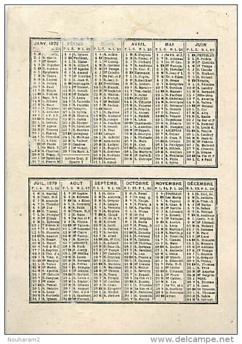 Chromos Réf. A 14-390  Calendriers De 1879 Publicité Des Garçons Du Café Des Chavaux à Toulouse - Autres & Non Classés