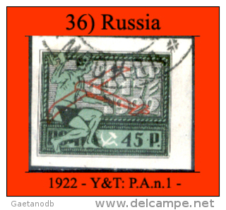 Russia-0036 - 1922 - Y&T: P.A. N. 1 (o) - - Gebraucht