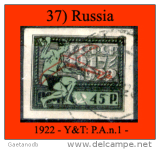 Russia-0037 - 1922 - Y&T: P.A. N. 1 (o) - - Used Stamps