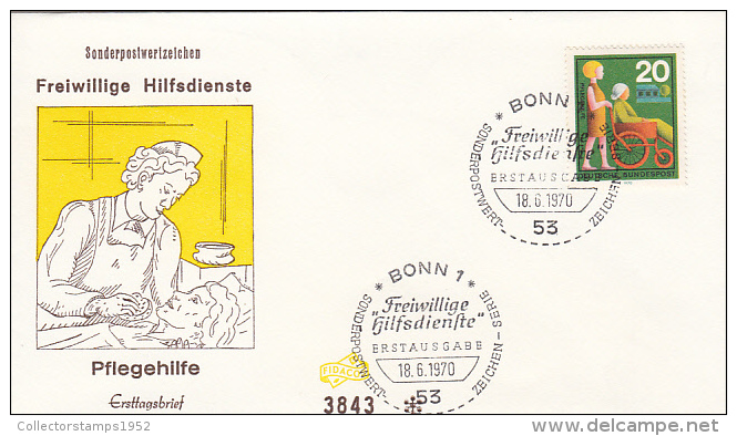 3170- VOLUNTARY HELPERS, NURSING AID, COVER FDC, 1970, GERMANY - Other & Unclassified