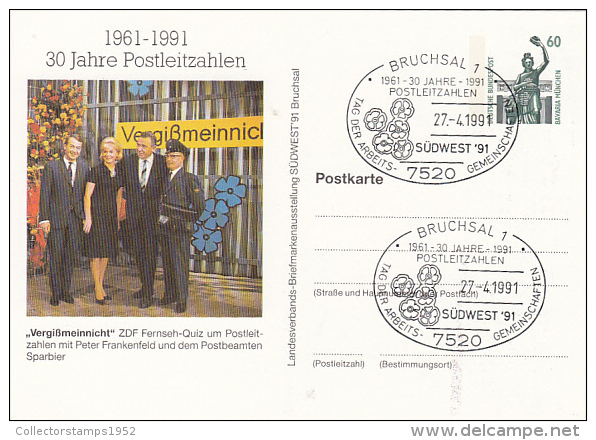 3271- POST SERVICE, MUNCHEN STATUE, POSTCARD STATIONERY, 1991, GERMANY - Cartoline Illustrate - Usati