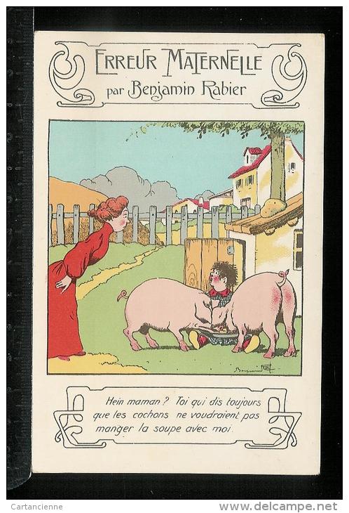 ILLUSTRATEUR BENJAMIN RABIER -  PUBLICITE SAMARITAINE - Erreur Maternelle - Cochon - Rabier, B.