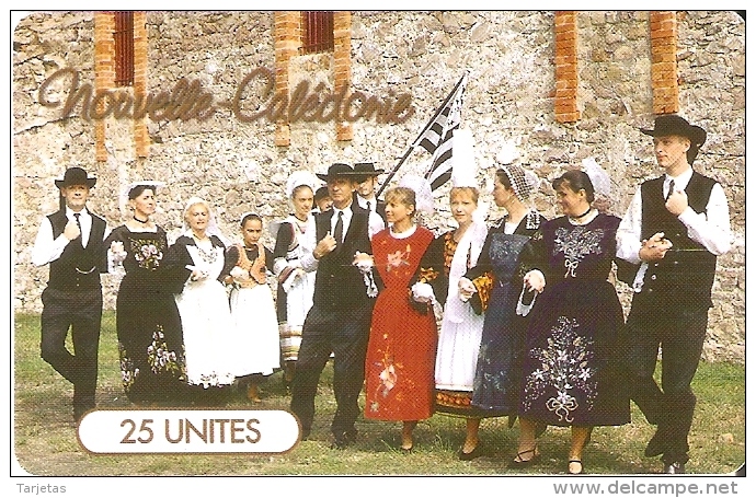 TARJETA DE NUEVA CALEDONIA DE 25 UNITES DE BAILES REGIONALES TIRADA 50000 - New Caledonia