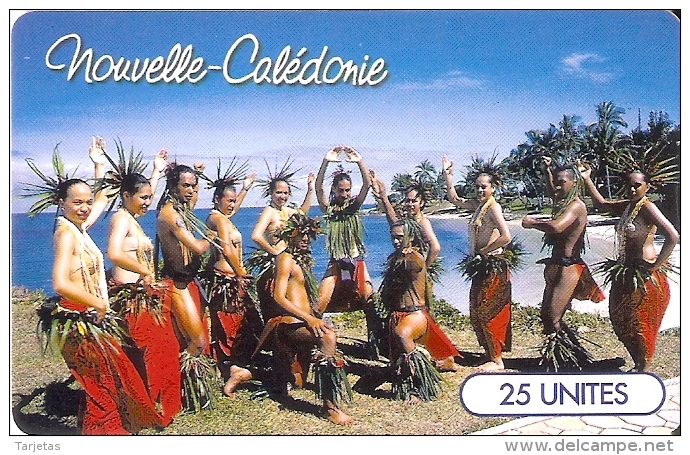 TARJETA DE NUEVA CALEDONIA DE 25 UNITES DE GRUPO MOENAU TIRADA 50000 - Nueva Caledonia