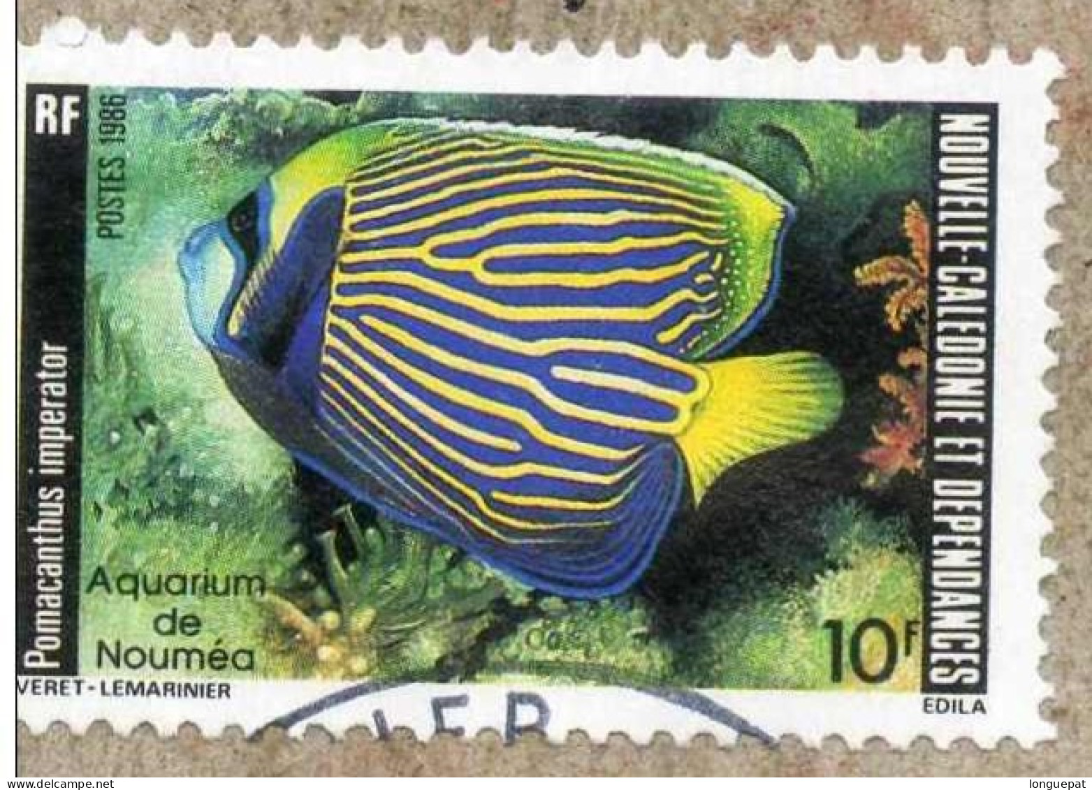 Nelle CALEDONIE  : Poisson- Aquarium De Nouméa : Pomacanthus Imperator : L'Ange De Mer Impérial Ou Poisson-ange Empereur - Oblitérés