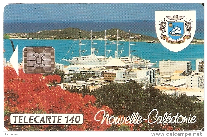 TARJETA DE NUEVA CALEDONIA DE 140 UNITES DE EL PUERTO TIRADA 12500 DEL 05/94 - Nueva Caledonia