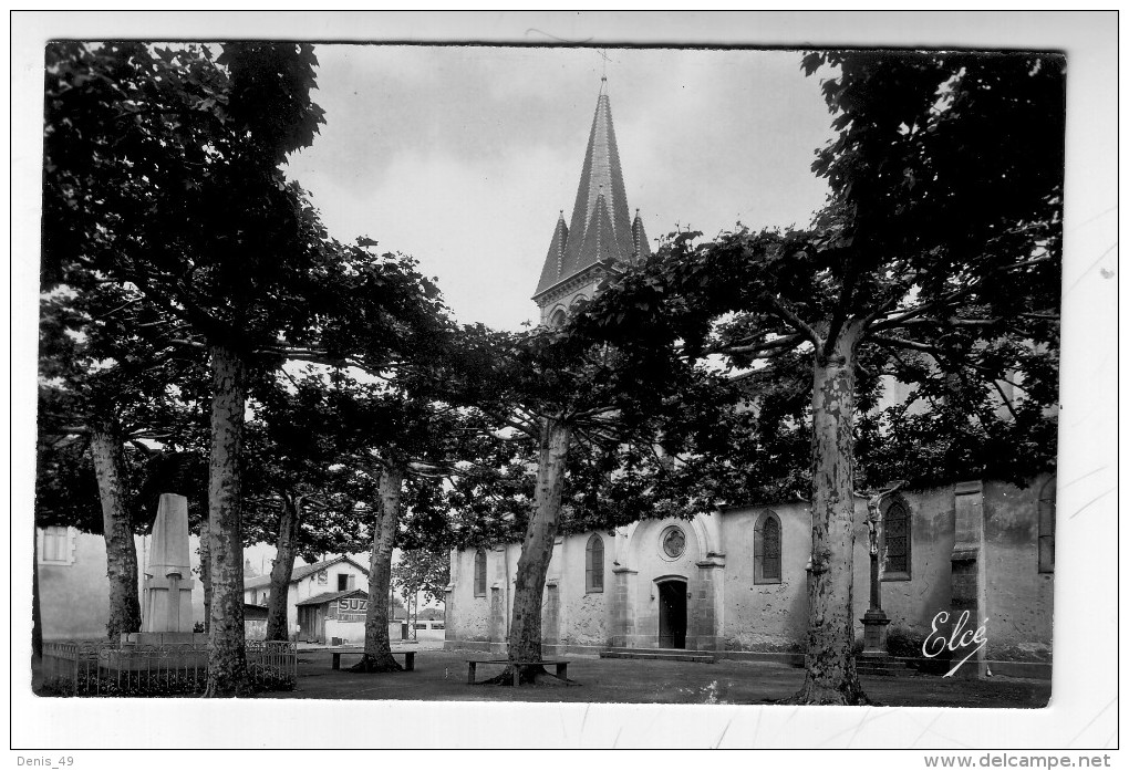 CPSM Saint Vincent De Tyrosse église Monument Aux Morts - Saint Vincent De Tyrosse