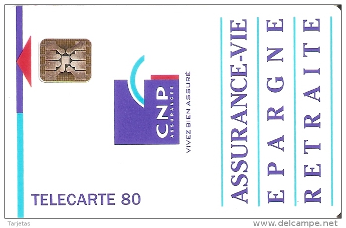 TARJETA DE NUEVA CALEDONIA DE 80 UNITES DE CNP ASSURANCE-VIE  TIRADA 5000 DEL 06/93 - Nouvelle-Calédonie