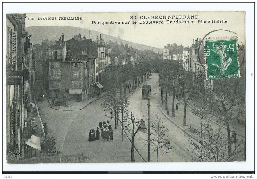 CPA - Clermont-Ferrand - Perspective Sur Le Boulevard Trudaine Et Place Delille - Clermont Ferrand