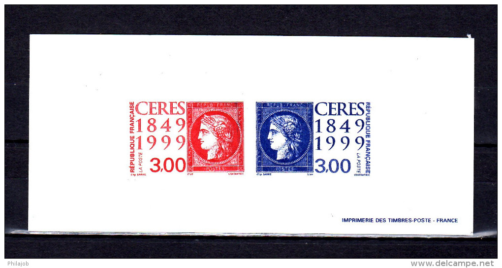 Gravure Officielle De 1999 N° YT 3211 3212 " 150 ANS DU PREMIER TIMBRE FRANCAIS / CERES " En PARFAIT état. - Documents Of Postal Services