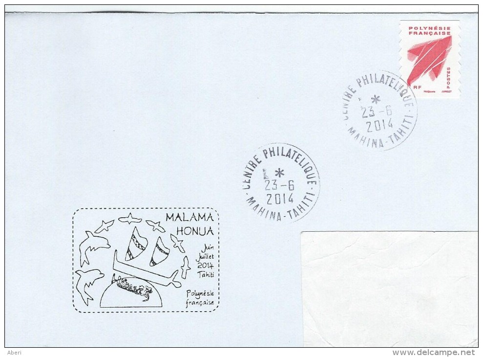 10670  MALAMA HONUA - MAHINA - TAHITI -  2014 - Lettres & Documents