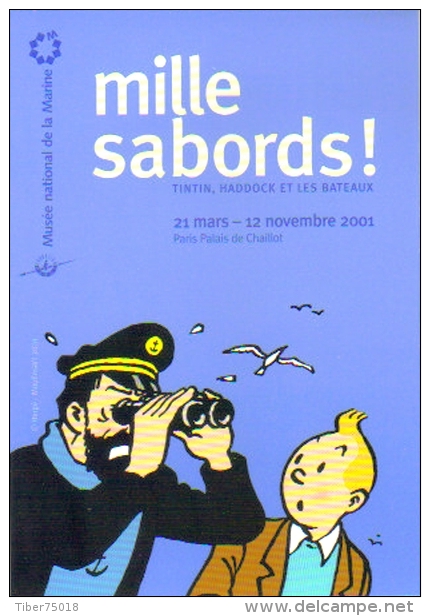Carte Postale édition "Carte à Pub" - Mille Sabords - Tintin, Haddock Et Les Bateaux (Hergé) - Fumetti