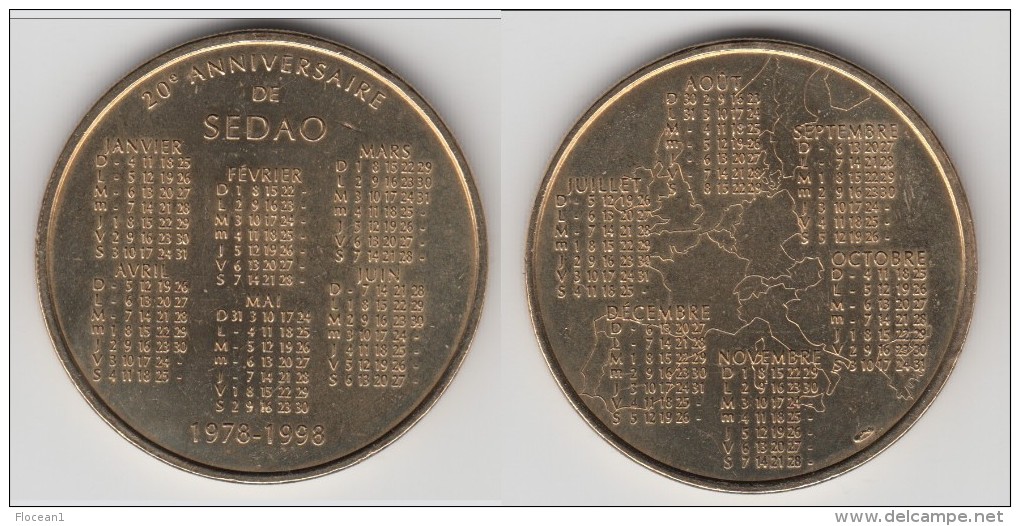 *** 93 - SEDAO 1998 - 20ème ANNIVERSAIRE DE SEDAO 1978-1998 AVEC CERTIFICAT - MONNAIE DE PARIS *** EN ACHAT IMMEDIAT !!! - Non-datés