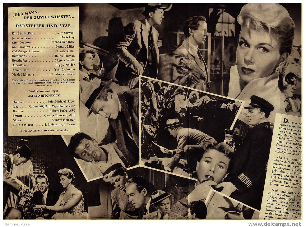 Das Neue Film-Programm Von Ca. 1950  -  "Der Mann Der Zuviel Wußte"  -  Mit James Stewart , Doris Day - Zeitschriften