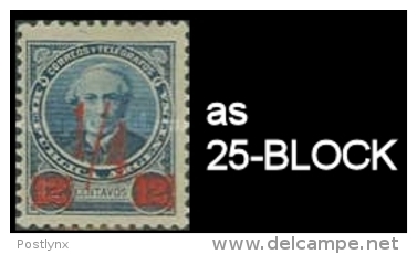 CV:€13.00 ARGENTINA 1890 Juan Bautista Alberti OVPT:1/4/12c 25-BLOCK     [Aufdruck,surimprimé] - Nuevos