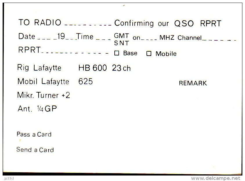 Barracuda On Very Old QSL Card From Holger Dahlberg, Hägersten, Sweden (P.R. 867) - Year 1970 - CB