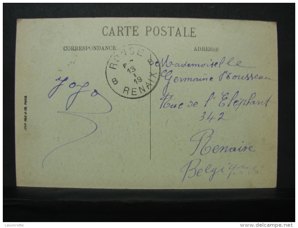 For. 8. Oblitération De Fortune Sur Carte Postale . Calais Vers Renaix 1919 - Fortune Cancels (1919)