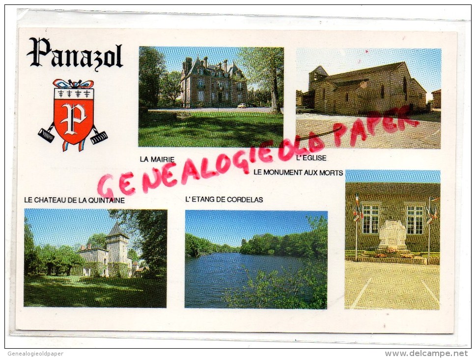 87 - PANAZOL - MAIRIE- EGLISE-CHATEAU DE LA QUINTAINE- ETANG DE CORDELAS-MONUMENT AUX MORTS - Panazol