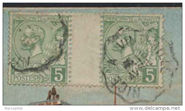 MONACO / 1910 # 22 PAIRE AVEC PONT SUR CPA OB. FRANCAISE (ref 5852) - Covers & Documents