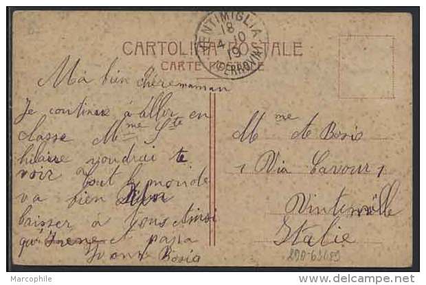 MONACO / 1910 # 22 PAIRE AVEC PONT SUR CPA OB. FRANCAISE (ref 5852) - Cartas & Documentos