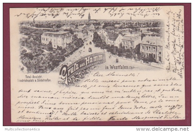 ALLEMAGNE - 071014 - Gruss Aus HAMM In Westfalen - Total-Ansicht, Friedrichsplatz &amp; Südstrafse. 1898 - Hamm