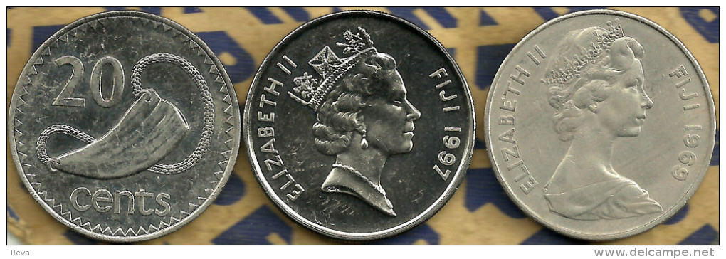 FIJI 20 CENTS NATIVE ARTEFACT FRONT QEII HEAD BACK 1997 2ND PORTRAIT KM? READ DESCRIPTION CAREFULLY !!! - Fidschi