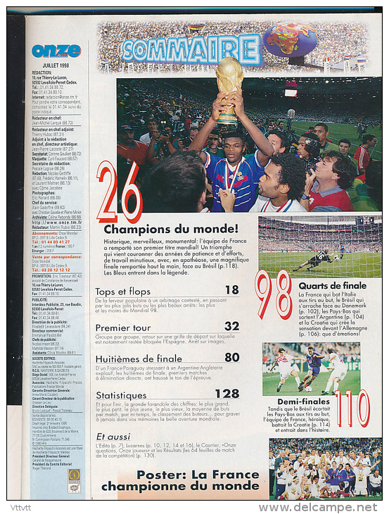 Football, ONZE MONDIAL, N° 114 (1998) : Numéro Special Coupe Du Monde 1998, France, Stade De France... - Altri & Non Classificati