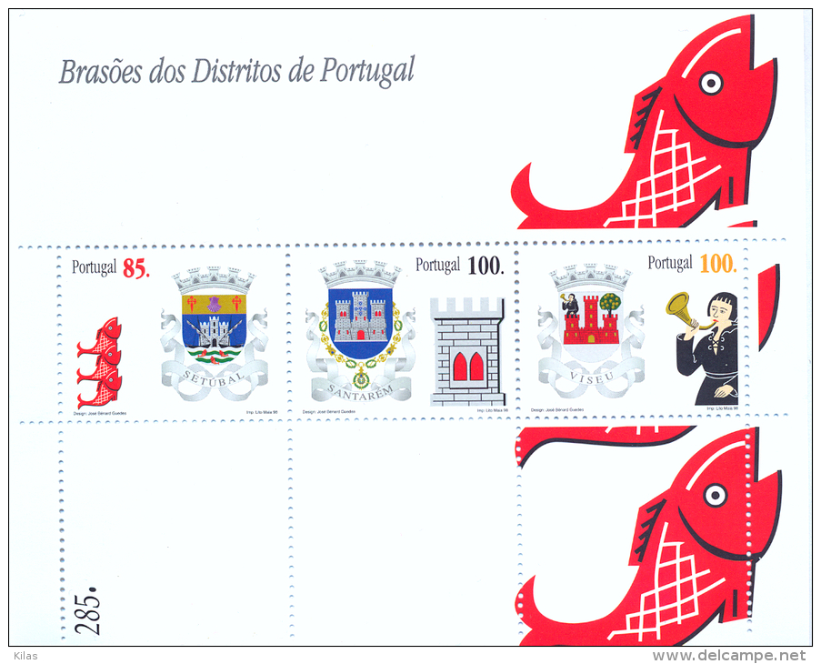 PORTUGAL  Coats Of The Districts Of Portugal - Blocks & Sheetlets
