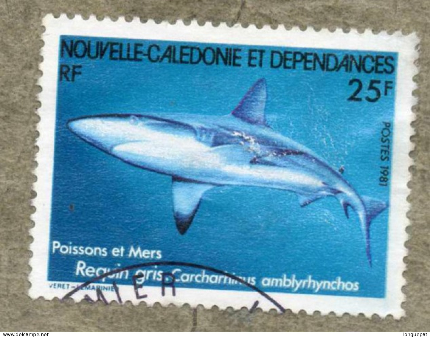 NOUVELLE-CALEDONIE : Faune Marine - Requin : Carcharhinus Amblyrhynchos (Requin Gris De Récif, Ou Requin à Queus Noire) - Oblitérés