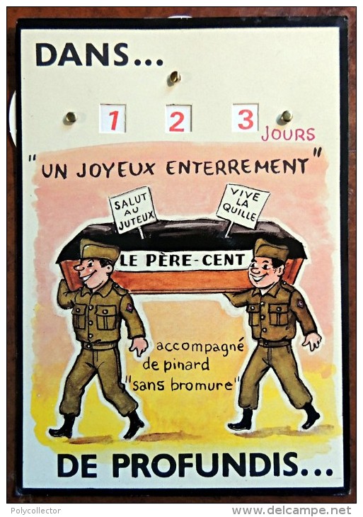 CP Système 3 Molettes - Calendrier - Le Père-cent De Profundis - La Quille Du Service Militaire - A Systèmes