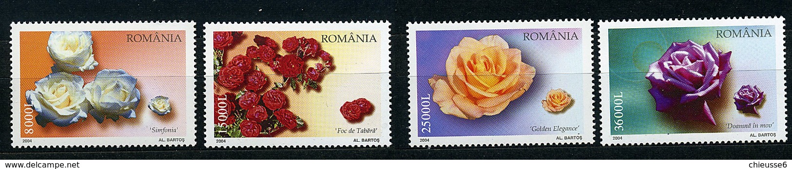 Roumanie ** Série Année 2004 - Fleurs : Roses - Neufs