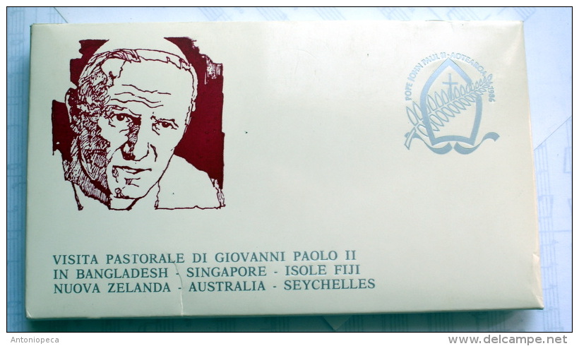 VATICANO 1986 - COMPLETE COLLECTION 17 FDC VISIT POPE JOHN PAUL II IN ASIA AND AUSTRALIA - Collections