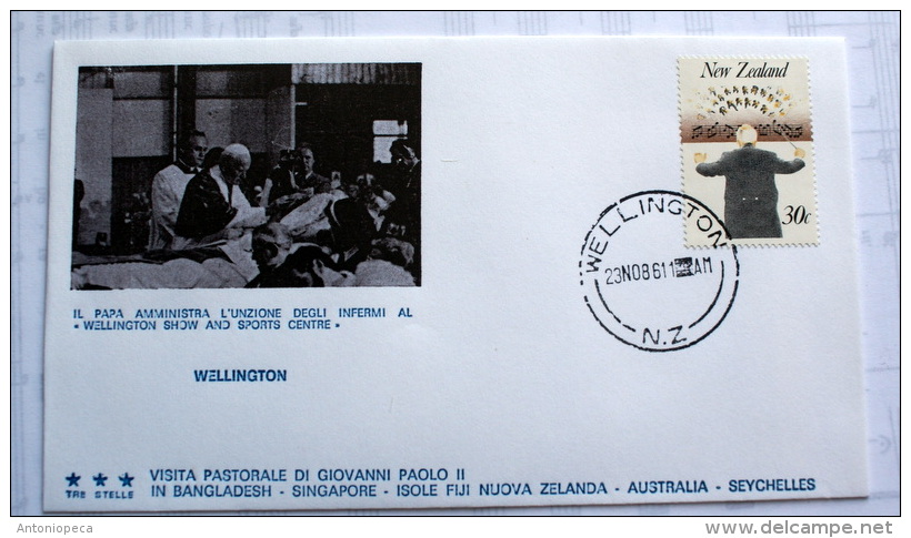 VATICANO 1986 - COMPLETE COLLECTION 17 FDC VISIT POPE JOHN PAUL II IN ASIA AND AUSTRALIA