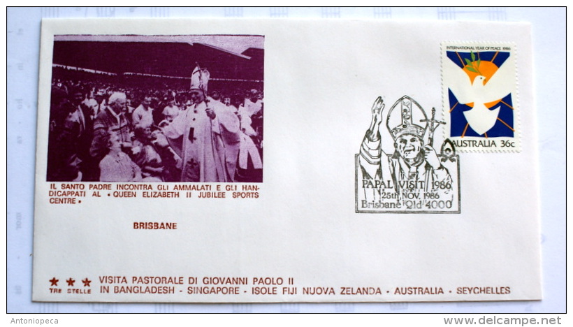 VATICANO 1986 - COMPLETE COLLECTION 17 FDC VISIT POPE JOHN PAUL II IN ASIA AND AUSTRALIA