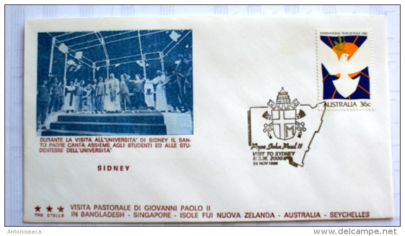 VATICANO 1986 - COMPLETE COLLECTION 17 FDC VISIT POPE JOHN PAUL II IN ASIA AND AUSTRALIA