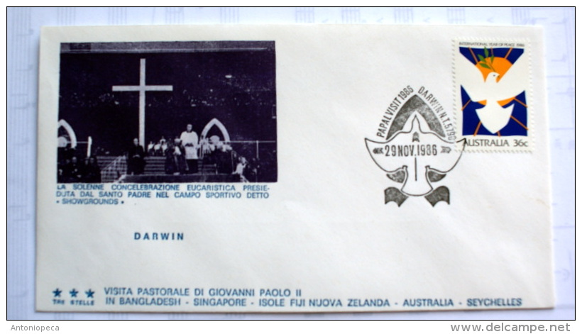 VATICANO 1986 - COMPLETE COLLECTION 17 FDC VISIT POPE JOHN PAUL II IN ASIA AND AUSTRALIA