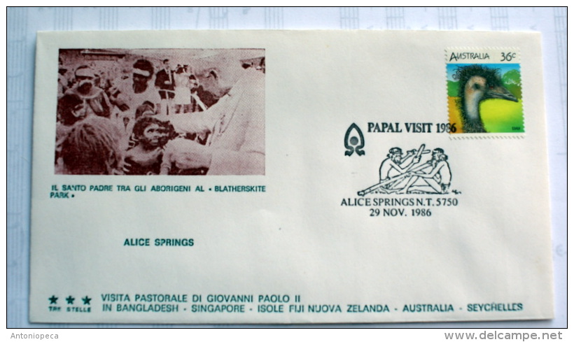 VATICANO 1986 - COMPLETE COLLECTION 17 FDC VISIT POPE JOHN PAUL II IN ASIA AND AUSTRALIA