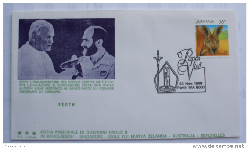 VATICANO 1986 - COMPLETE COLLECTION 17 FDC VISIT POPE JOHN PAUL II IN ASIA AND AUSTRALIA