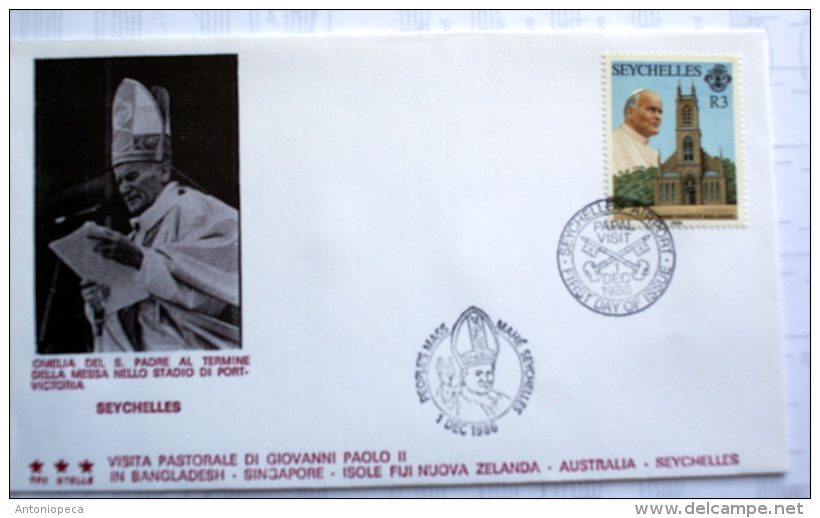 VATICANO 1986 - COMPLETE COLLECTION 17 FDC VISIT POPE JOHN PAUL II IN ASIA AND AUSTRALIA