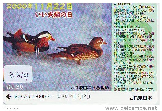 Carte Prépayée Japon* OISEAU (3619)   BIRD * JAPAN Prepaidcard * ENTE * Vogel KARTE * TRAIN * JR * IO - Songbirds & Tree Dwellers