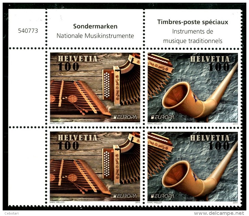 SVIZZERA / HELVETIA 2014** - Europa - "Strumenti Musicali" - Block MNH Come Da Scansione - 2014