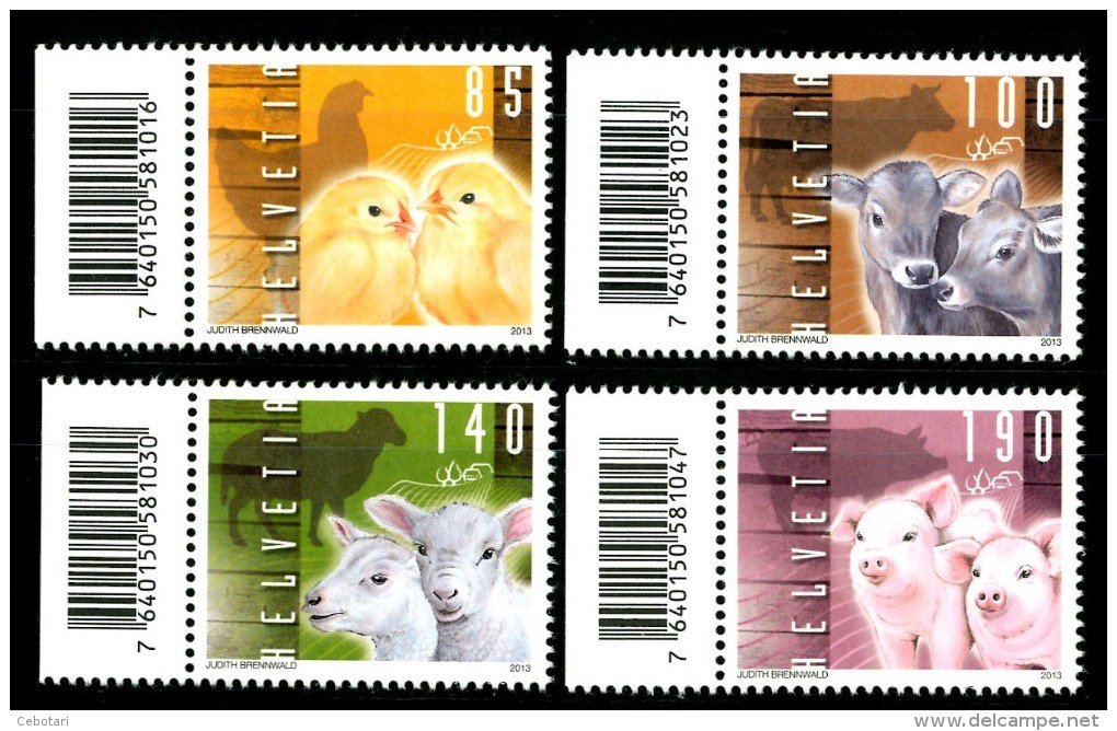 SVIZZERA / HELVETIA 2013** - Animali Da Fattoria - 4 Val. MNH (set Completo) Come Da Scansione - Fattoria