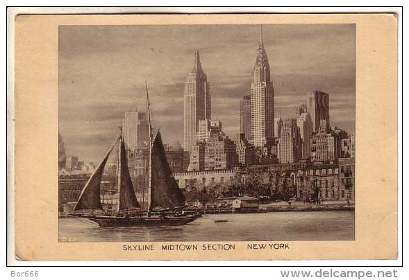 GOOD OLD USA POSTCARD - New York - Skyline Midtown Section 1933 - Manhattan