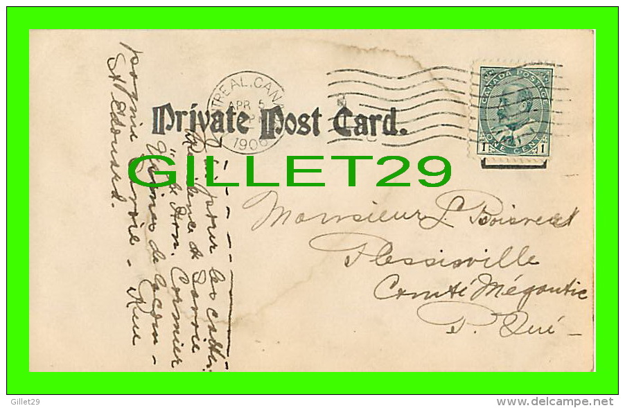 PLESSISVILLE, QUÉBEC - PRIVATE POST CARD - CIRCULÉE EN 1906 - ENDOS NON DIVISÉ - - Other & Unclassified