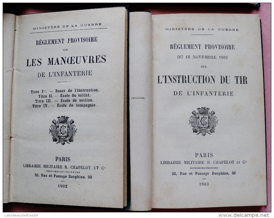 LOT 5 MANUELS INSTRUCTIONS MILITAIRES MANOEUVRES DE L'INFANTERIE-1902-1903-1904 - Guerre 1939-45