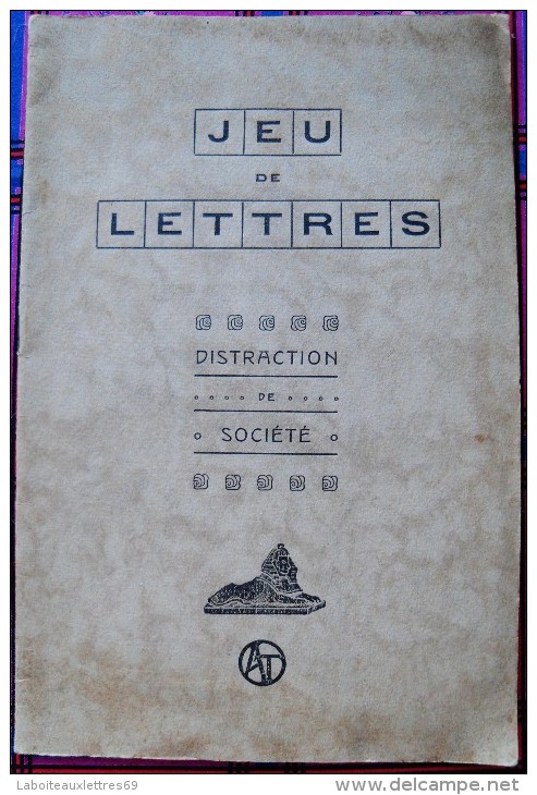 PLAQUETTE JEU DE LETTRES - DISTRACTION DE SOCIETE - REGLES DU JEU - Jeux De Société