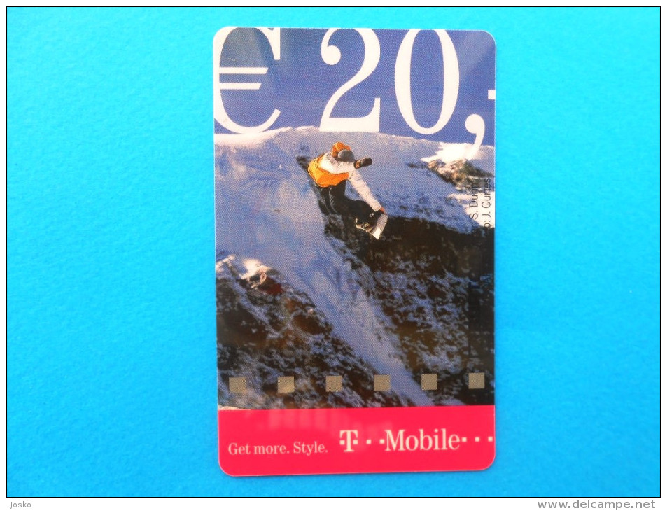 BURTON SNOWBOARDS ... T-Mobile 20  ( Austria Prepaid Card ) GSM Remote Prepayee Carte * Osterreich - Austria