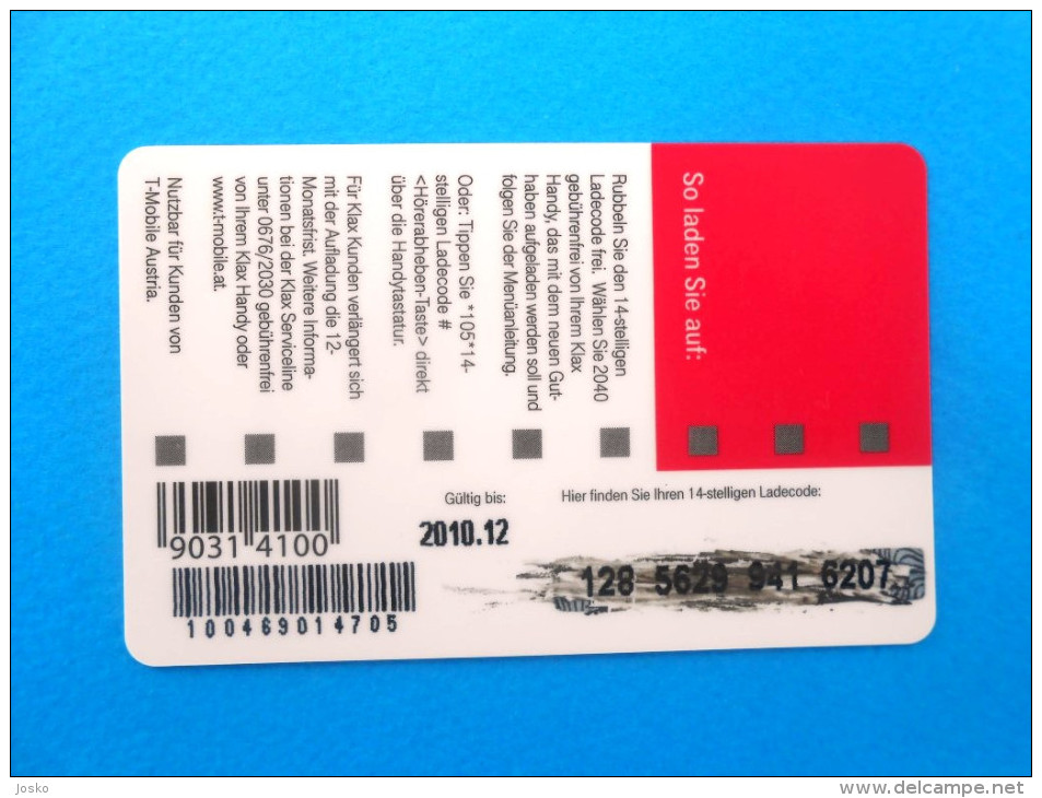 BURTON SNOWBOARDS ... T-Mobile 20  ( Austria Prepaid Card ) GSM Remote Prepayee Carte * Osterreich - Austria