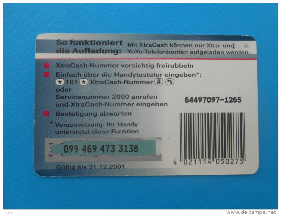 XtraCash T...D1.  50 DM Telefonguthaben ( Germany Prepaid Card ) GSM Remote Prepayee Carte * Deutschland - GSM, Voorafbetaald & Herlaadbare Kaarten