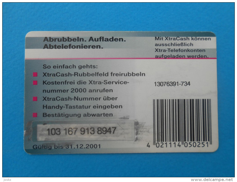 XtraCash T...D1.  25 DM Telefonguthaben ( Germany Prepaid Card ) GSM Remote Prepayee Carte * Deutschland - GSM, Voorafbetaald & Herlaadbare Kaarten